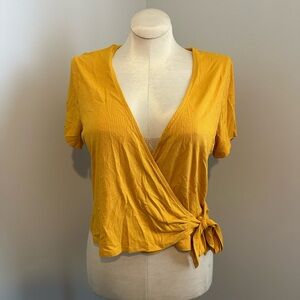 Wild Fable Mustard Wrap Blouse